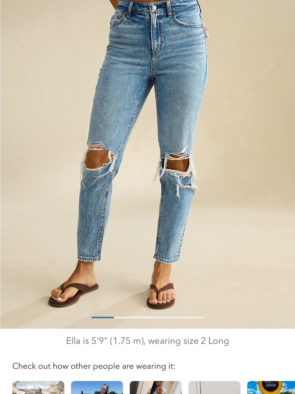 American Eagle Outfitters High-Rise Ripped Jeans in Light Blue